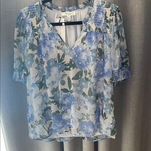 Haver & Blair Floral V Neck Top - Size XL NWT